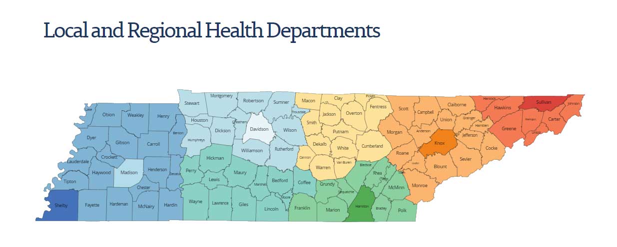 Health Departments districts across Tennessee